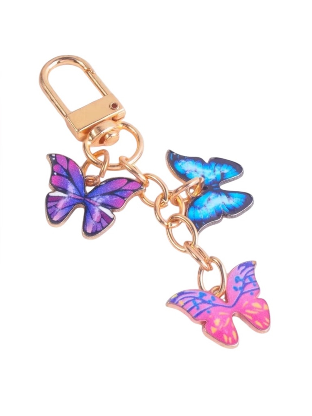butterfly multicolor bag charm